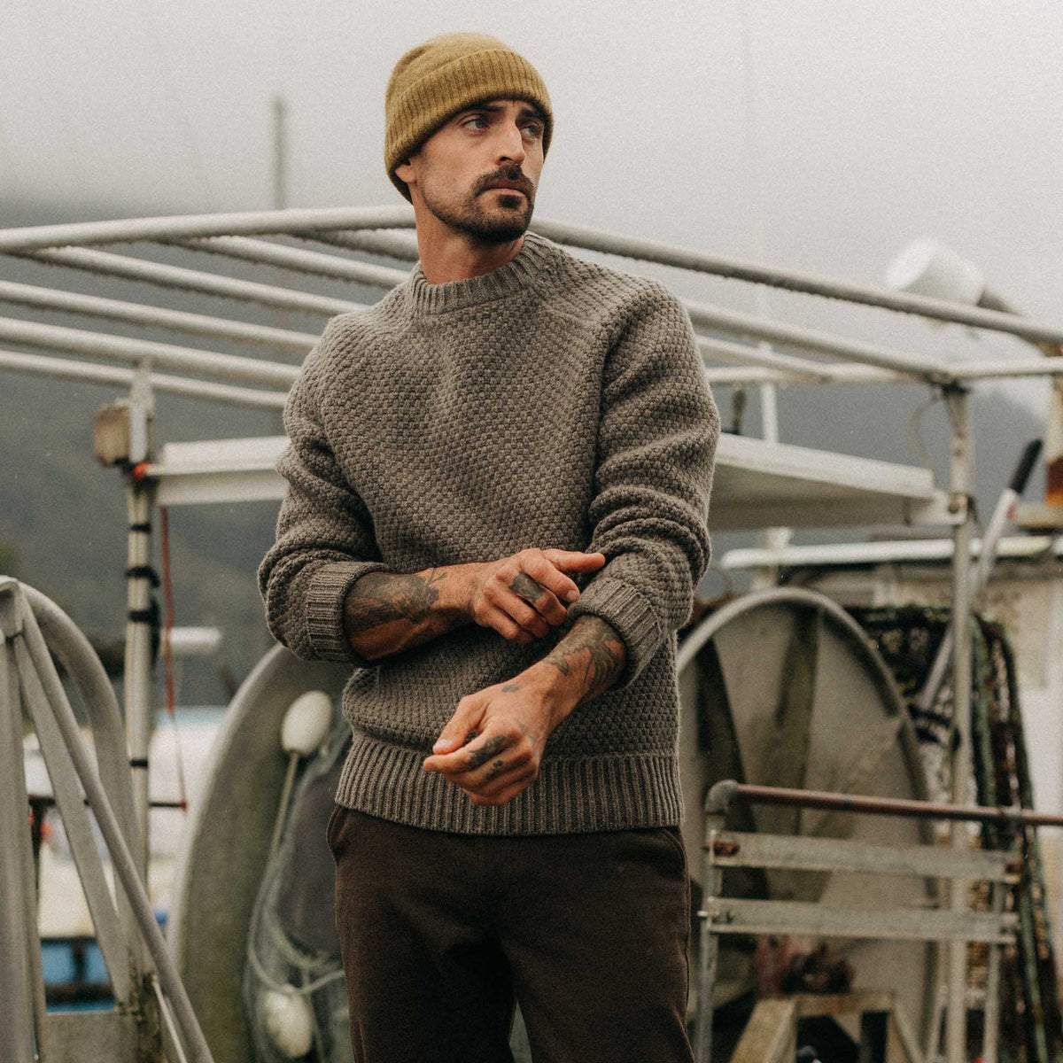 The Fisherman Sweater in Taupe