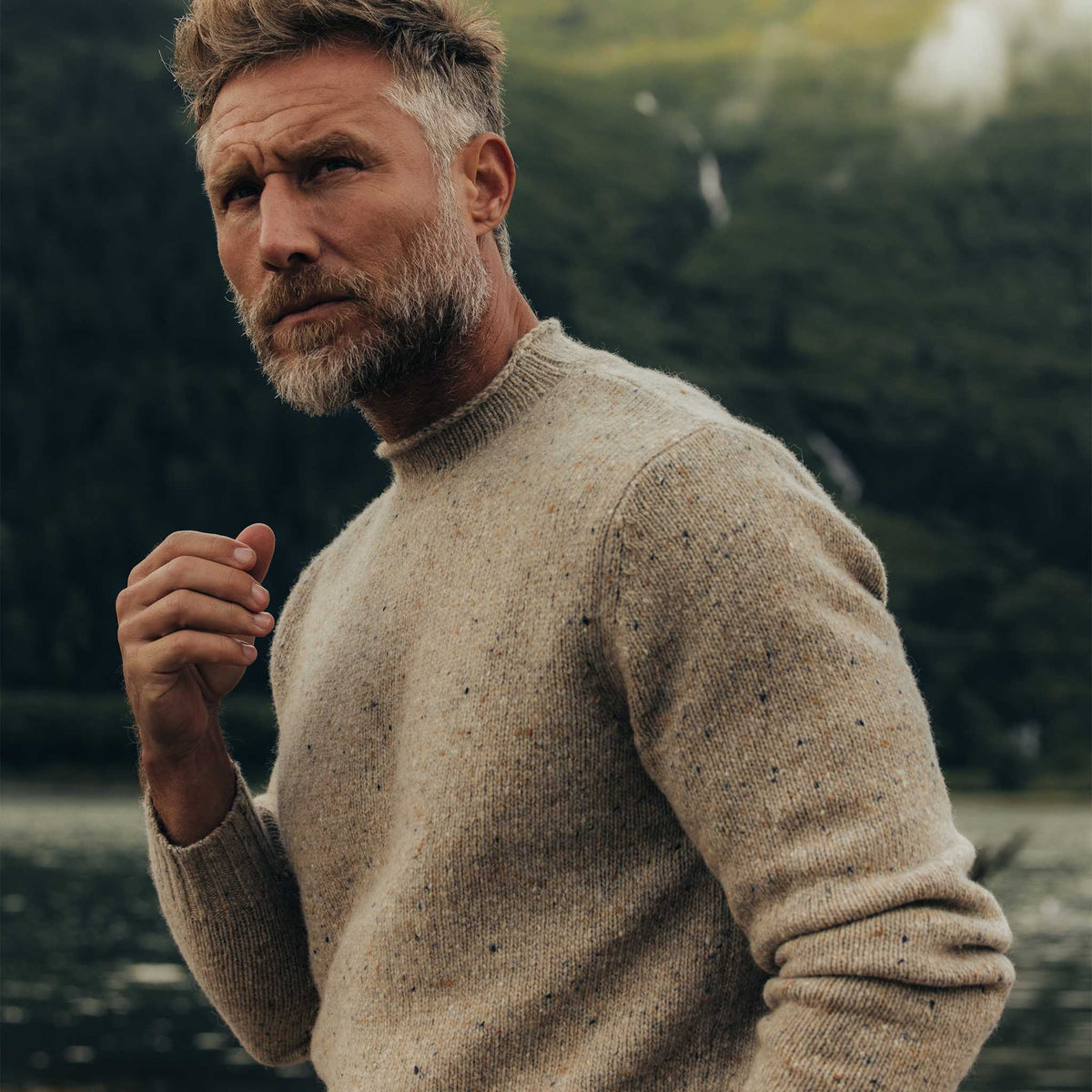 The Seafarer Sweater in Natural Donegal