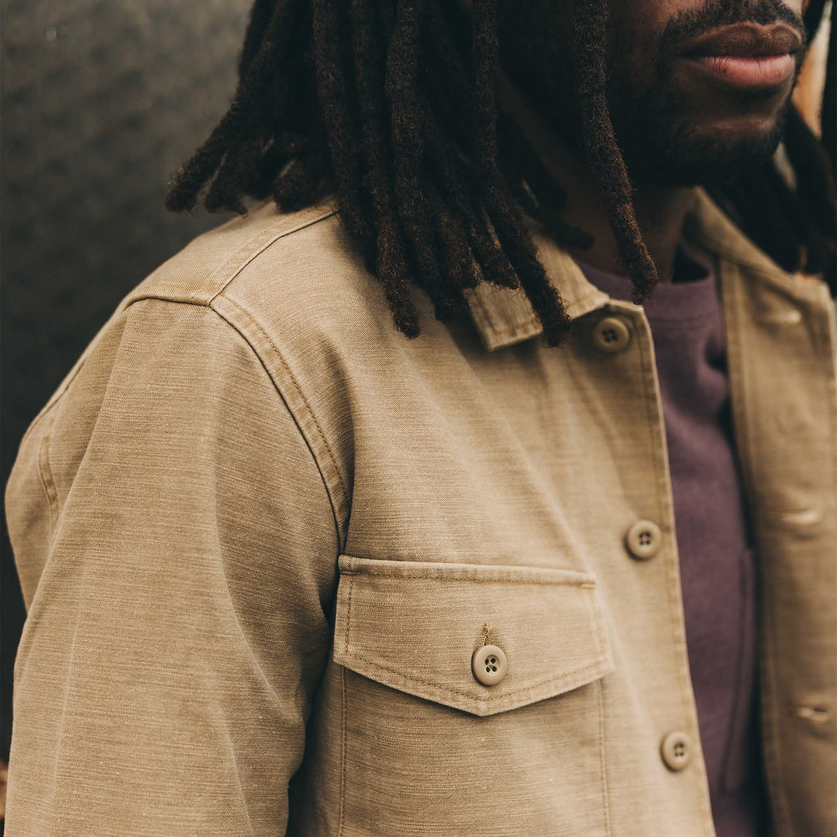 The Surplus Shirt in Khaki Reverse Sateen