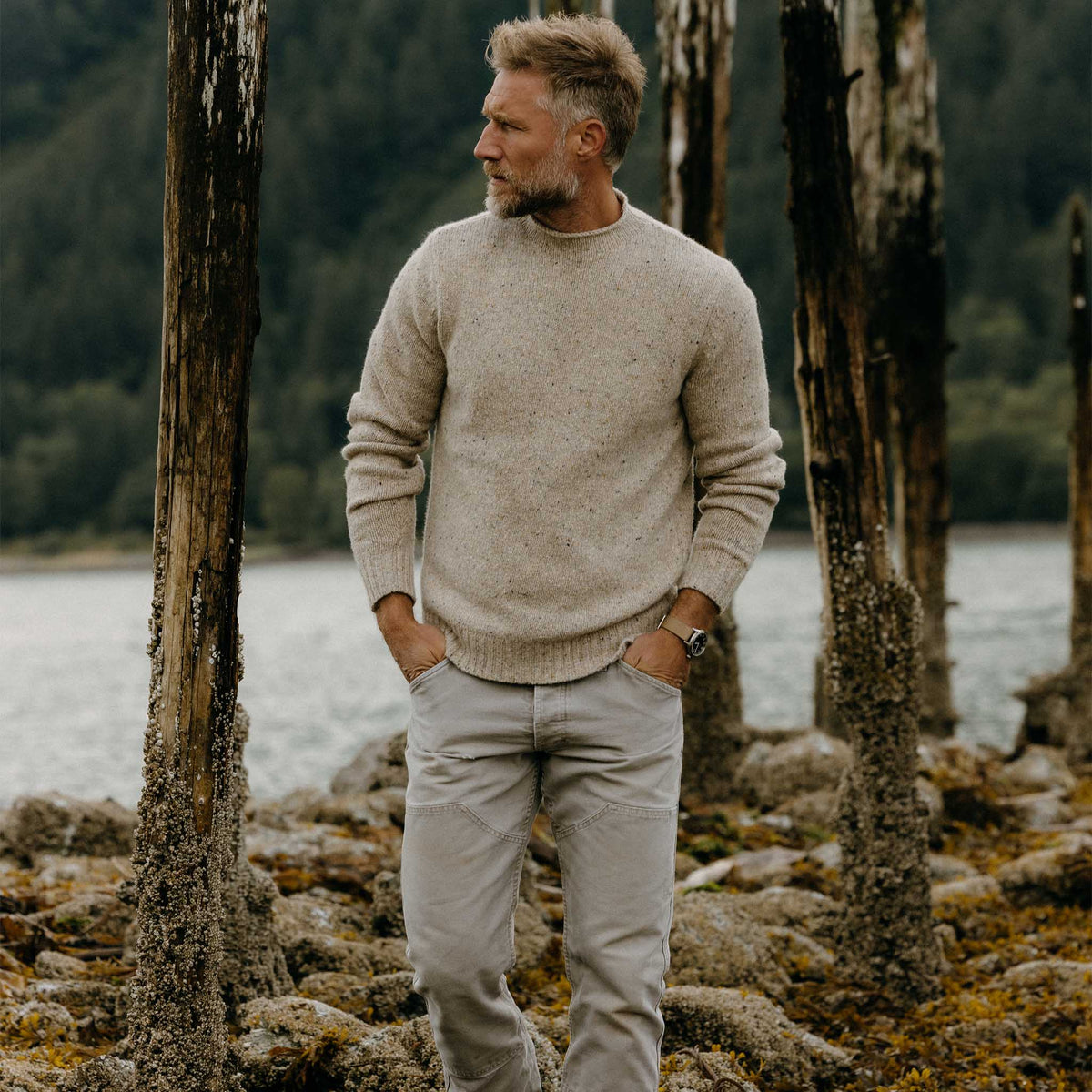 The Seafarer Sweater in Natural Donegal