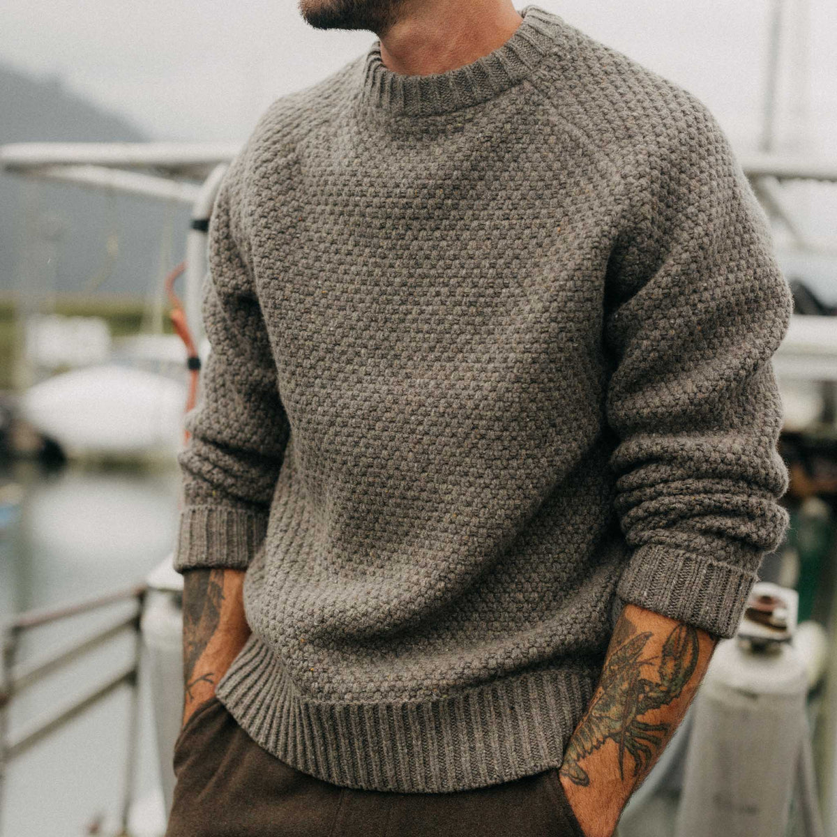 The Fisherman Sweater in Taupe