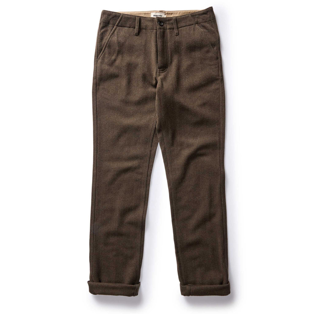 The Carnegie Pant in Army Herringbone Wool