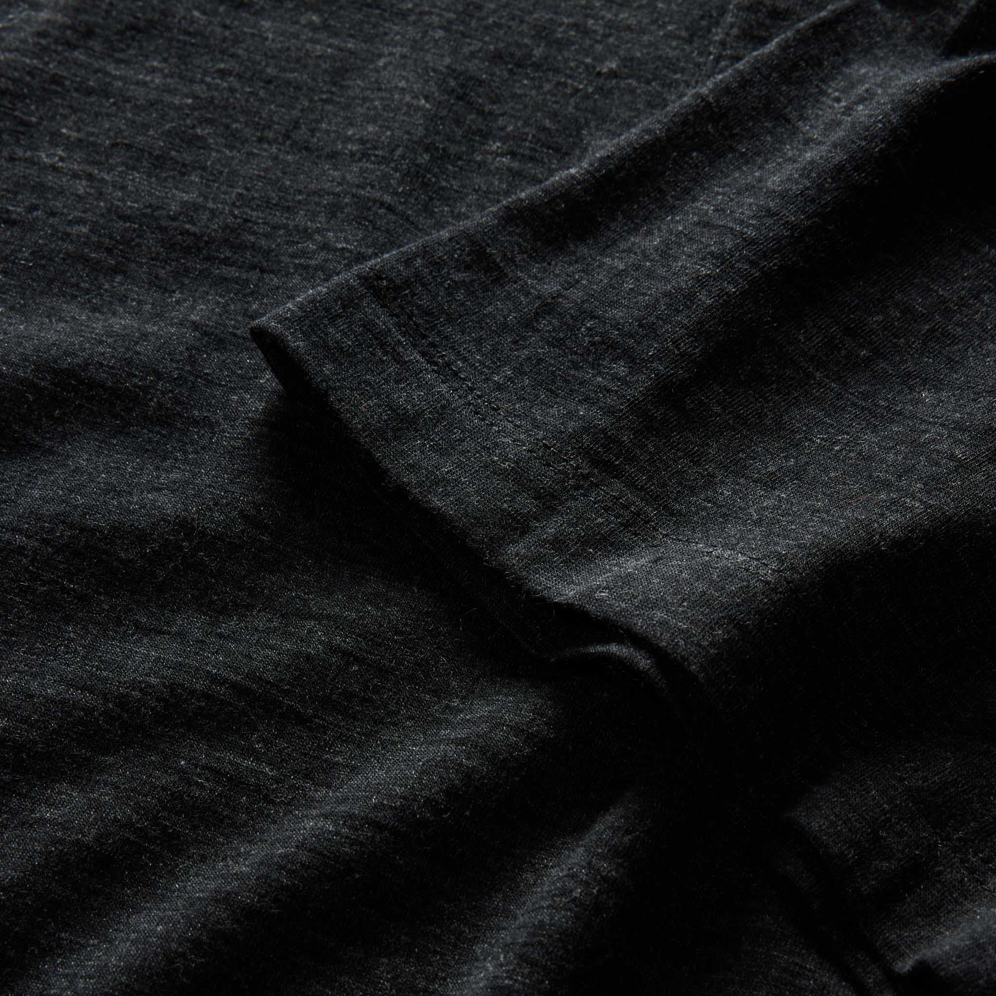 The Merino Polo in Heather Black