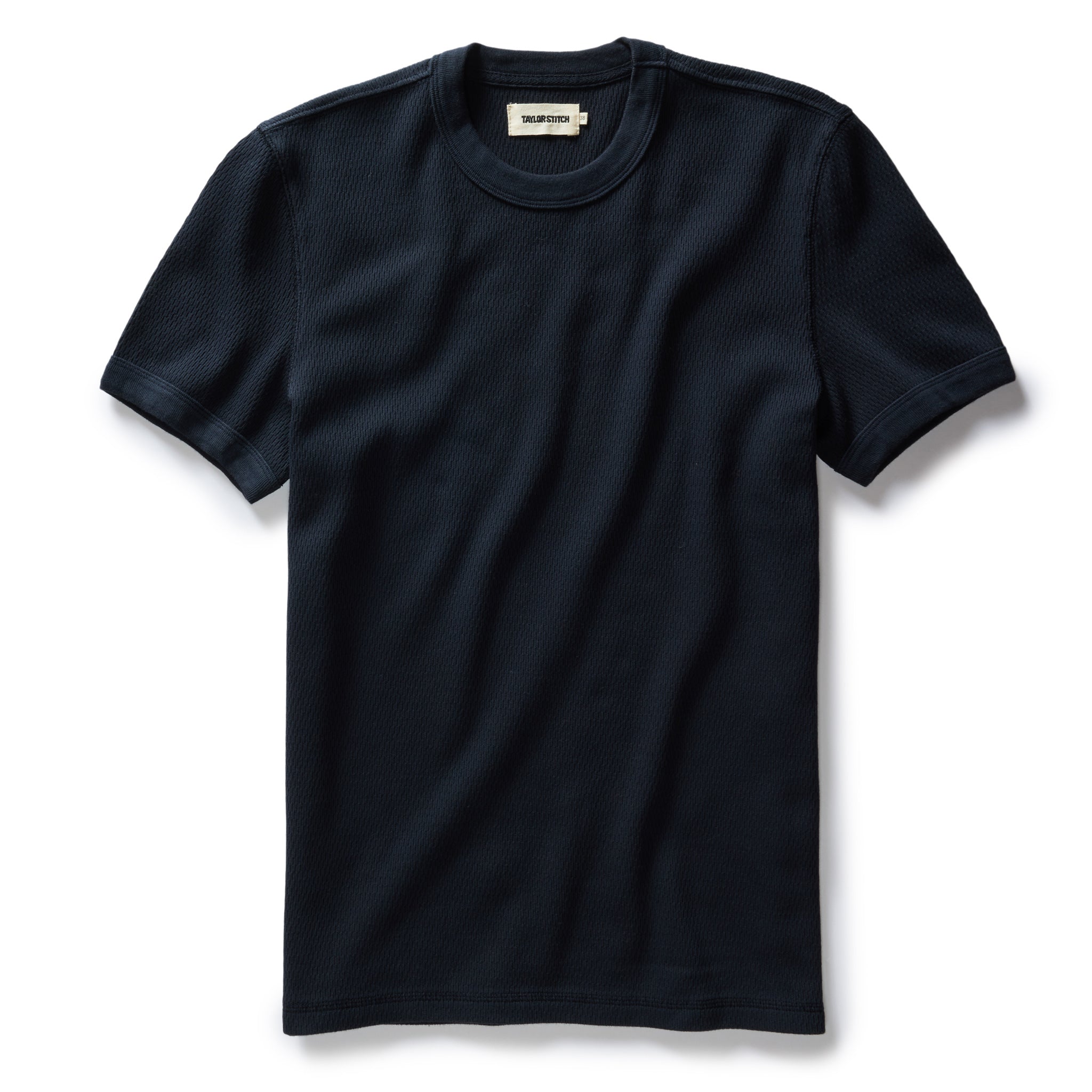 The Short Sleeve Crew in Dark Navy Waffle