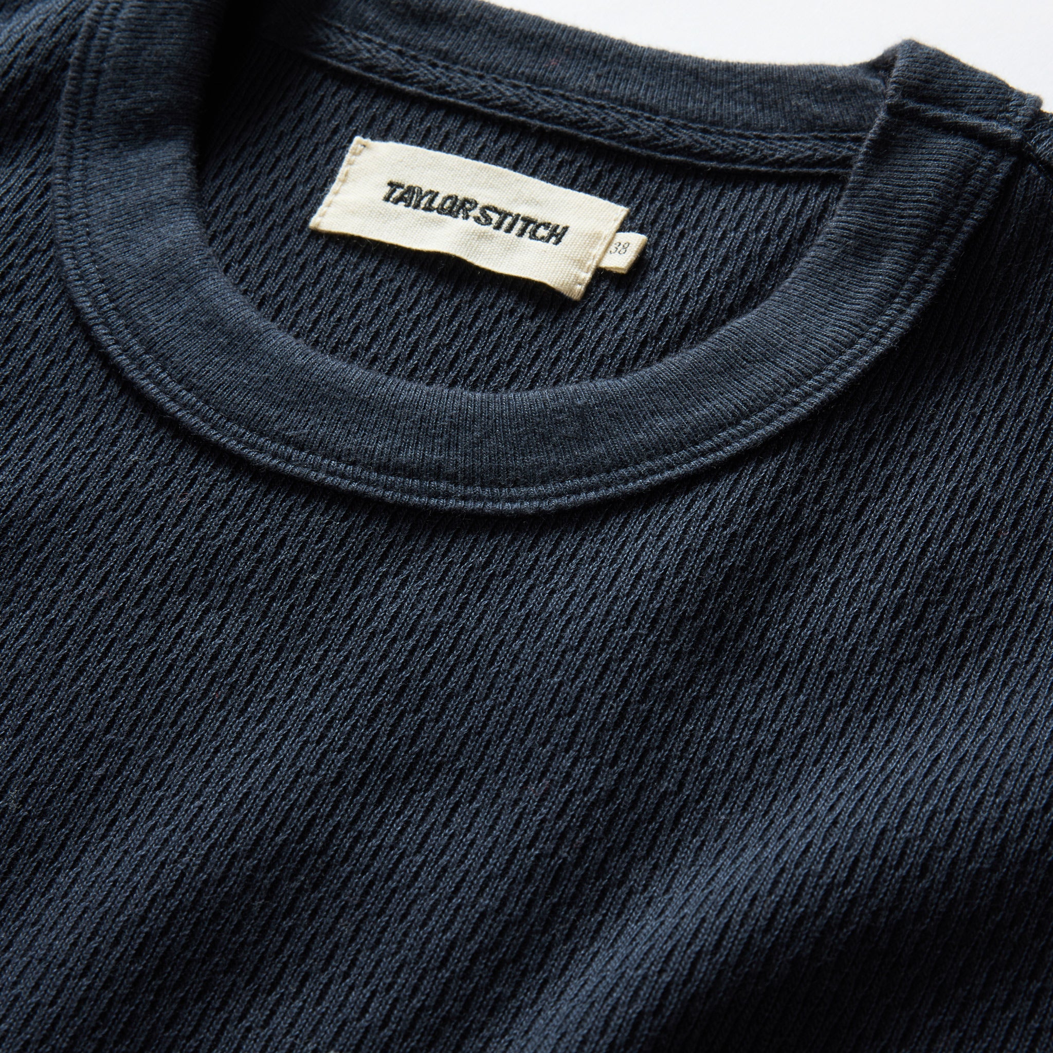 The Short Sleeve Crew in Dark Navy Waffle