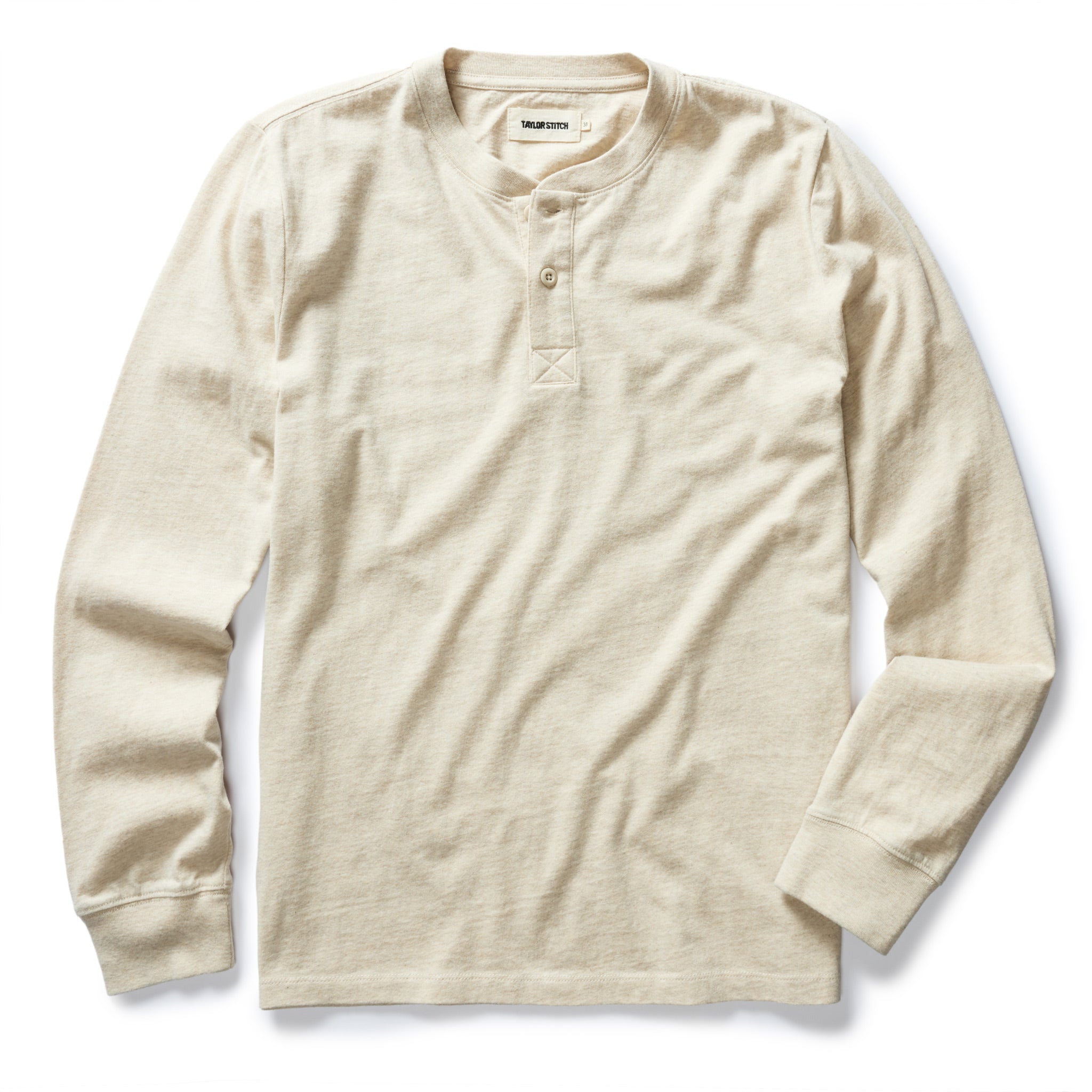 The Organic Cotton Henley in Heather Oat