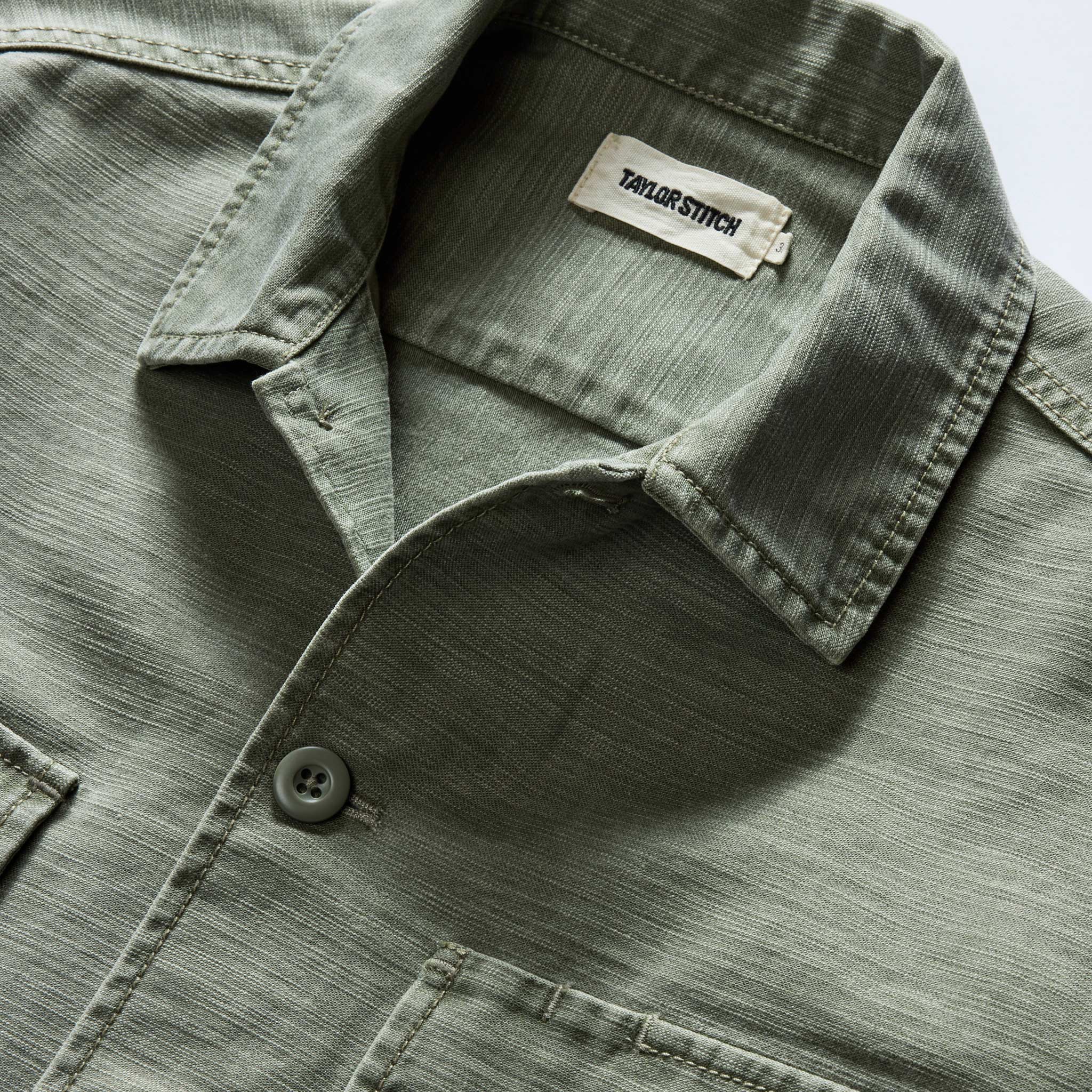 The Surplus Shirt in Field Olive Reverse Sateen