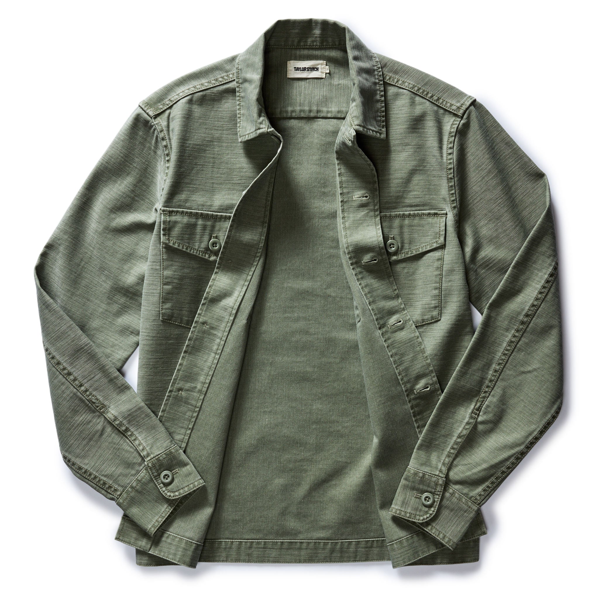 The Surplus Shirt in Field Olive Reverse Sateen